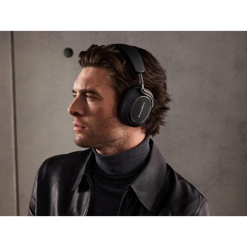 Bowers & Wilkins Px8 S2 Onyx Black belaidės Bluetooth ausinės, hibridinis triukšmo slopinimas