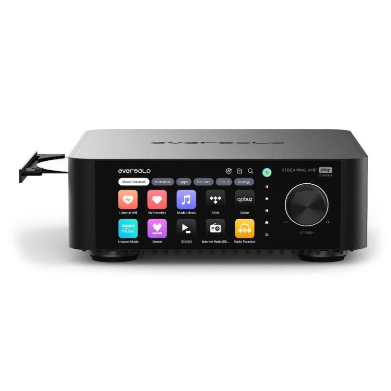 EverSolo Play stereo stiprintuvas su tinklo grotuvu, integruotas CD grotuvu