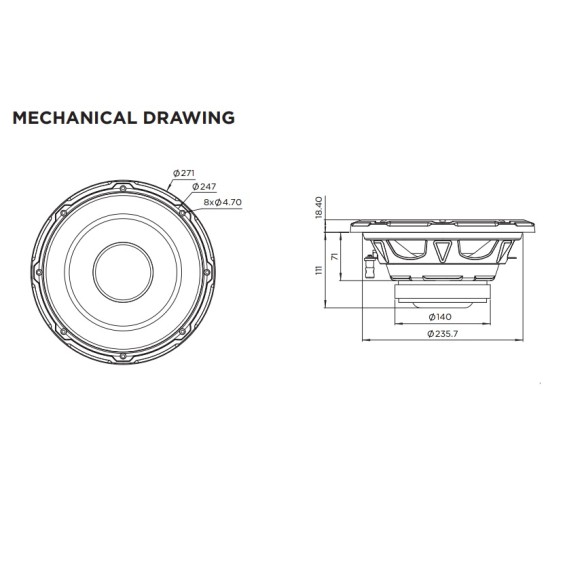 Focal SUB 10 Dual žemų dažnių garsiakalbis 10"/25cm, galingumas 500W