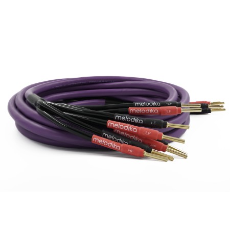Melodika Purple Rain MDBA415 Bi-amping kolonėlių kabelių komplektas 2x1,5mm²+2x4mm² su Banan tipo kištukais (nuo 1,5m)