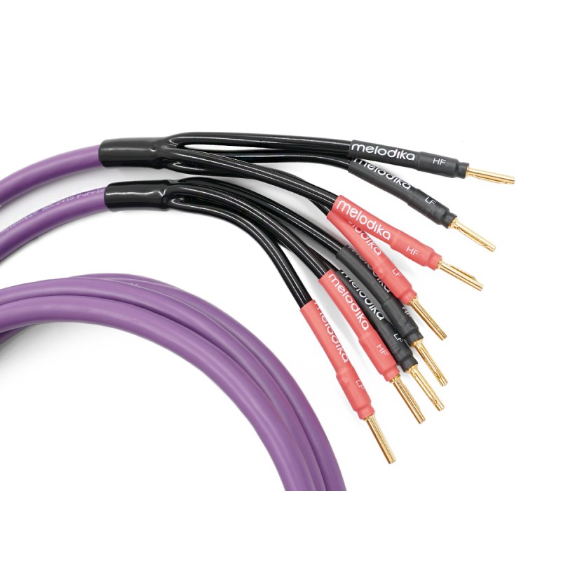 Melodika Purple Rain MDBA415 Bi-amping kolonėlių kabelių komplektas 2x1,5mm²+2x4mm² su Banan tipo kištukais (nuo 1,5m)
