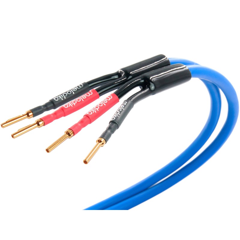 Melodika Sky Blue SBSC40 kolonėlių kabelių komplektas 2x4mm² su Banan kištukais (Solid Grip, NEW) (nuo 1,5m)