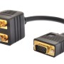 Melodika Black & White BW1V2V VGA splitter kabelis 1x VGA kištukas - 2x VGA lizdas 0,2m