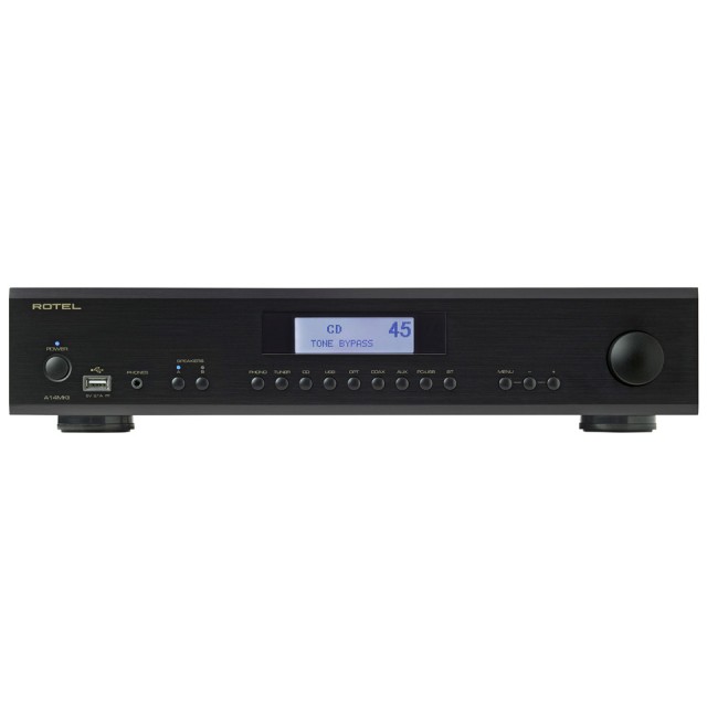 Rotel A-14 MkII stereo integruotas stiprintuvas su Bluetooth, USB, Phono