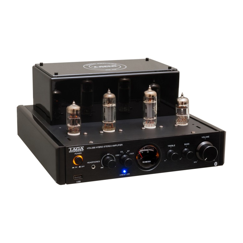 Taga Harmony HTA-25B hibridinis lempinis-skaitmeninis garso stiprintuvas su Bluetooth® 4.0 ir USB galingumas 2 x 25W