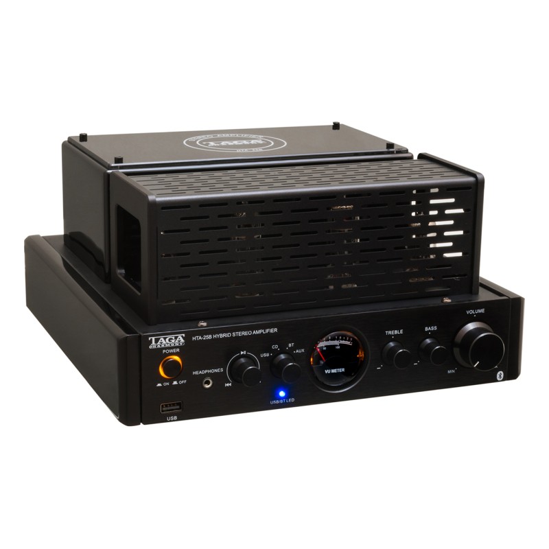 Taga Harmony HTA-25B hibridinis lempinis-skaitmeninis garso stiprintuvas su Bluetooth® 4.0 ir USB galingumas 2 x 25W