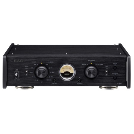 Teac PE-505 pradinis patefono stiprintuvas, juodas