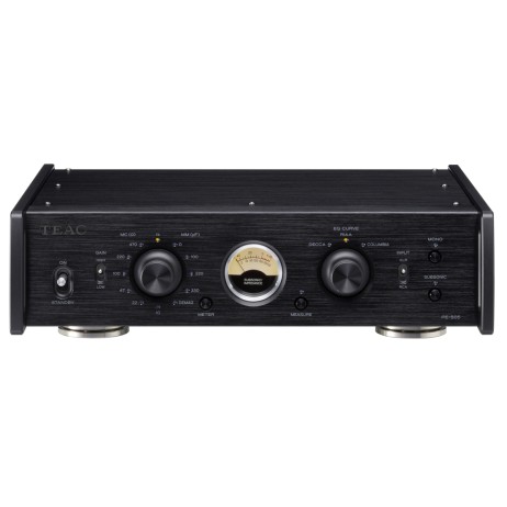 Teac PE-505 pradinis patefono stiprintuvas, juodas