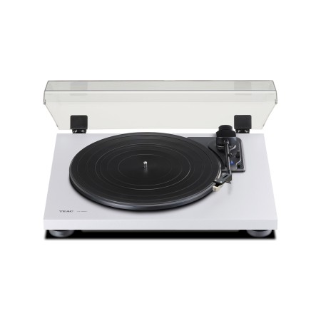 Teac TN-180BT-A3 Bluetooth patefonas su Audio-Technica galvute, balta