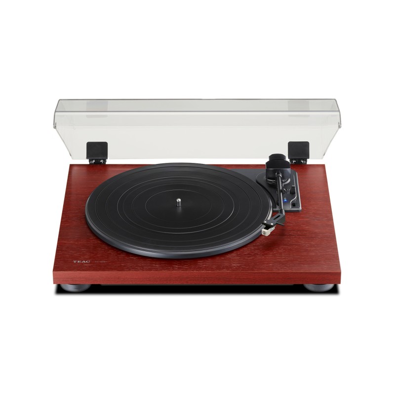 Teac TN-180BT-A3 Bluetooth patefonas su Audio Technica galvute, vyšnios spalvos