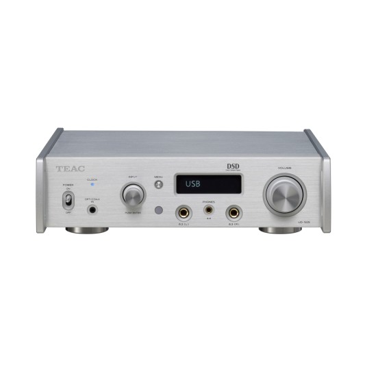 Teac UD-505-X USB DAC ir pradinis stiprintuvas, sidabrinis